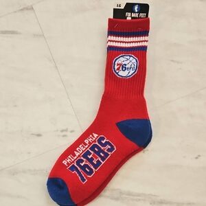 For Bare Feet Men's Red and Blue Philadelphia 76ers Socks